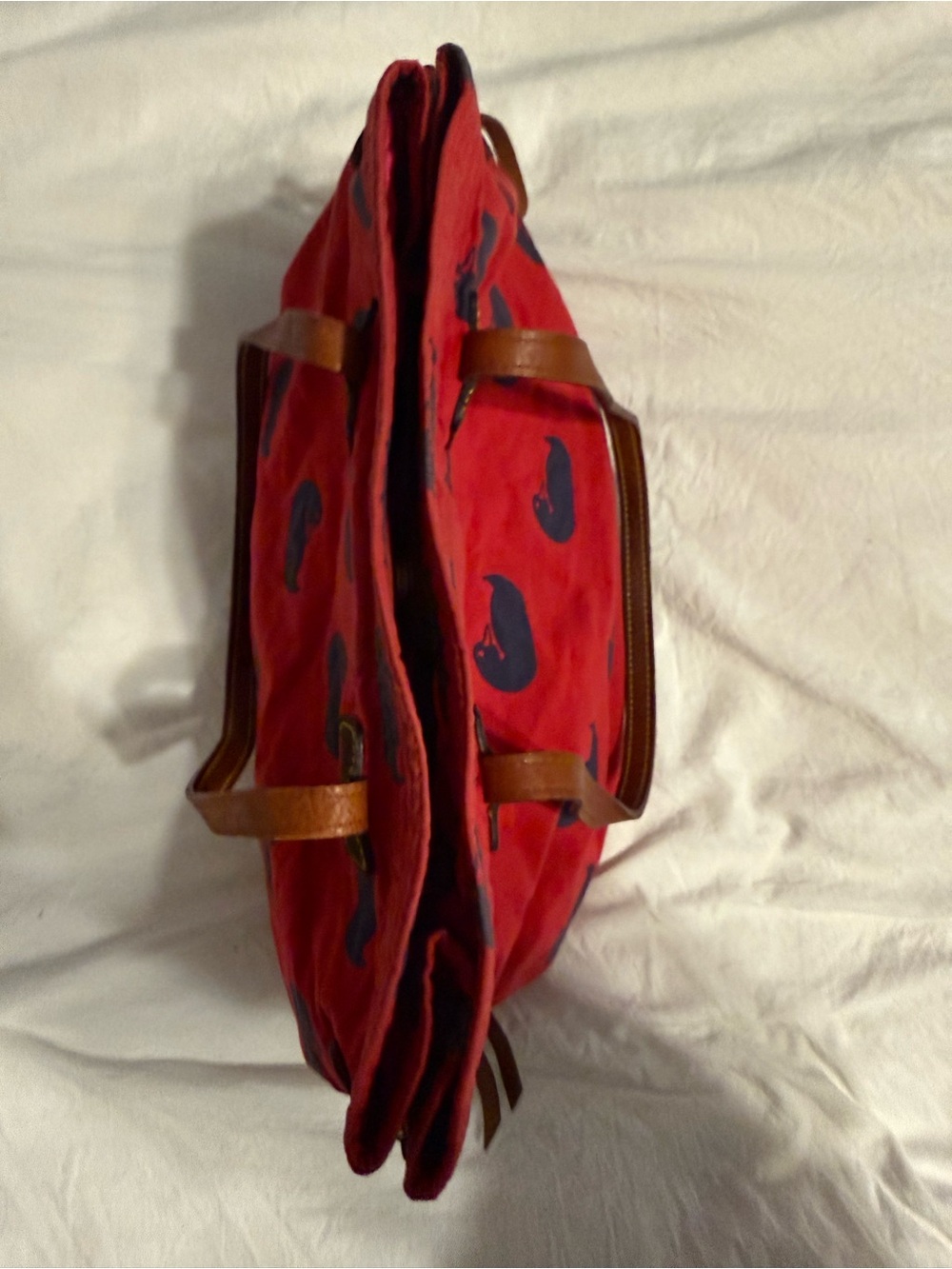 Dooney & Bourke Red and Navy Duck Tote - Picture 11 of 16